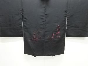 菊模様刺繍一つ紋絵羽織